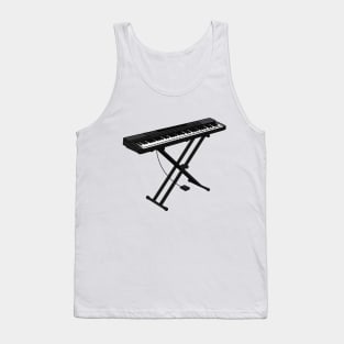 Keyboard piano cartoon illustration Tank Top